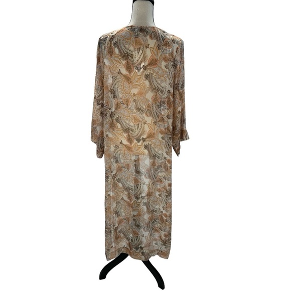 Jessica Simpson Wild Paisley Gardenia Swimsuit Coverup - Brown Tan - size Large - Picture 3 of 9